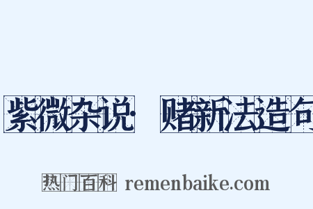 紫微杂说·赌新法造句是什么意思的图片